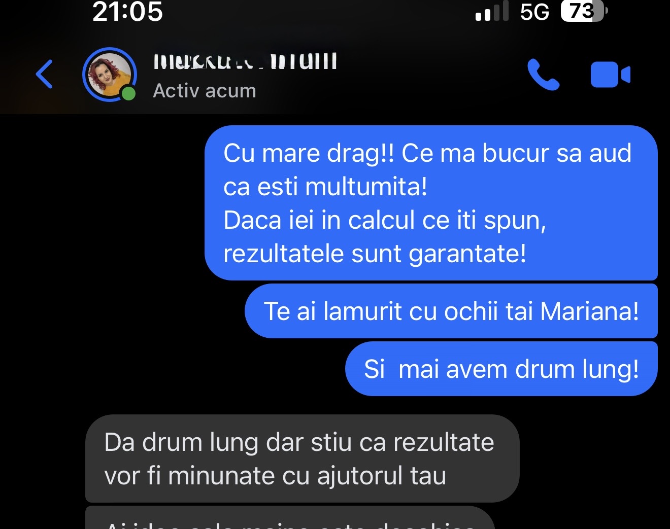 Testimonial Mariana continuare