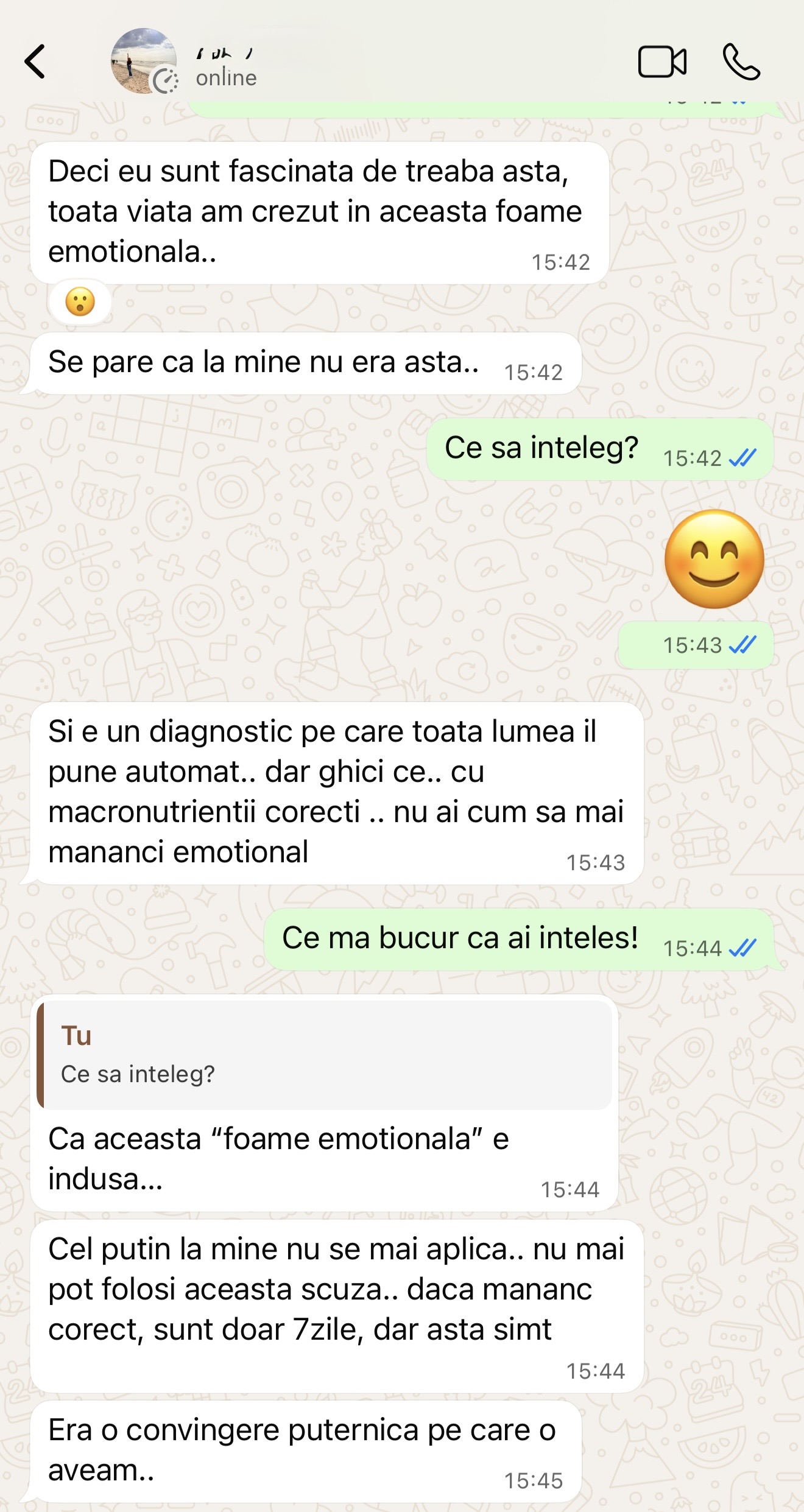 Testimonial alimentație conștientă continuare
